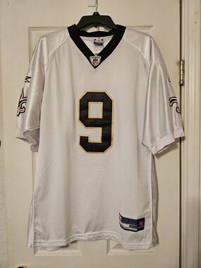 Reebok White New Orleans Saints #9 Football Jersey with Black and Gold